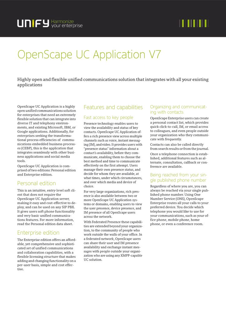 thumbnail of OpenScape-UC-Application-V7-Unified-Communications-Solution-V7-Data-Sheet